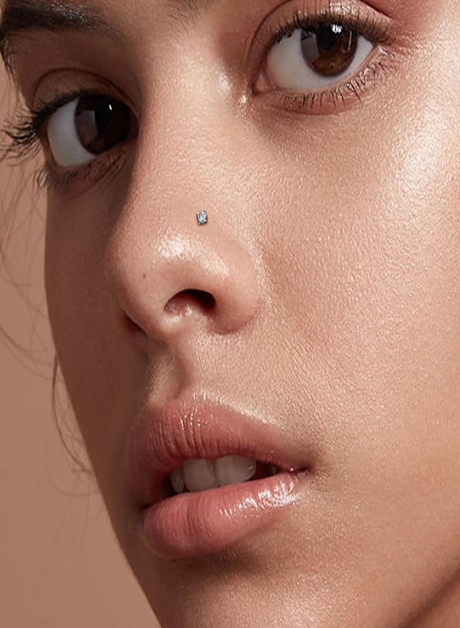 COCHARM G23 Titanium Nose Stud 20g Nose Screw Nose Rings 2mm Diamond Clear CZ Nose Stud Nose Rings 20 Gauge Nose Piercing Jewelry 20g Nose Corkscrew Stud - Image 2