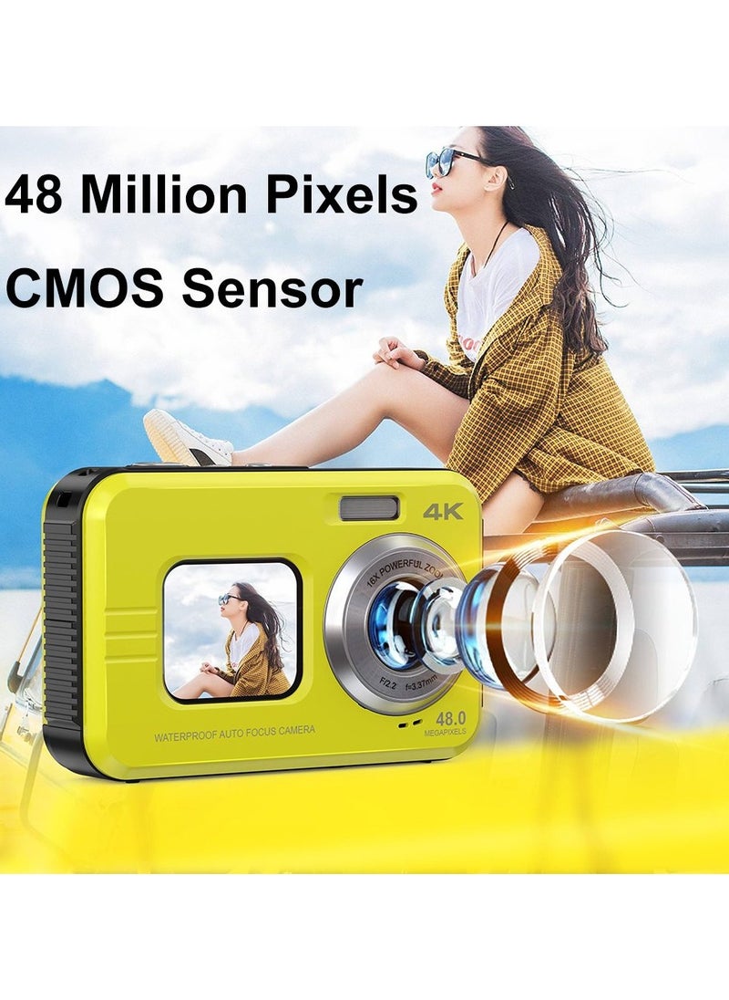 Generic 4K Underwater Camera 11FT Waterproof Camera with 64GB Card 48MP Autofocus Dual-Screen Selfie Underwater Camera (Black)  - Image 3