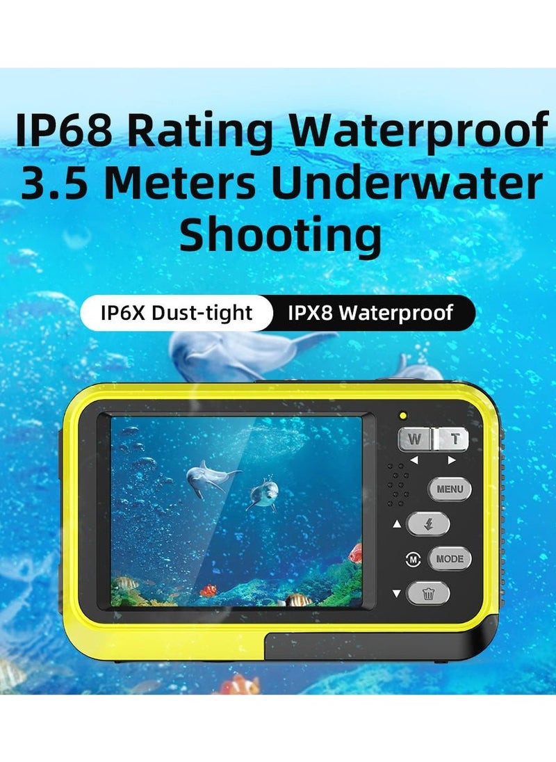 Generic 4K Underwater Camera 11FT Waterproof Camera with 64GB Card 48MP Autofocus Dual-Screen Selfie Underwater Camera (Black)  - Image 5
