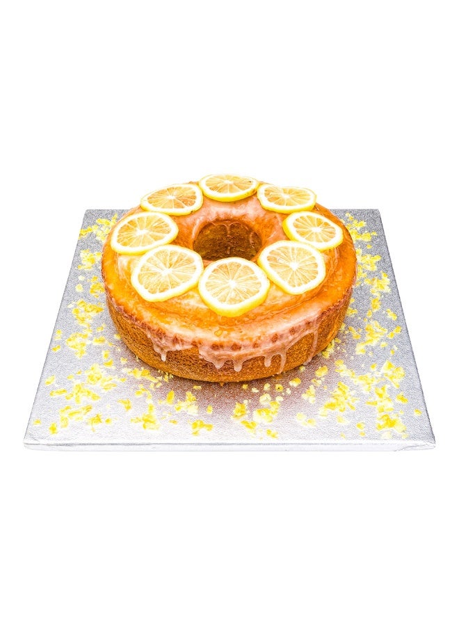Restaurantware Pastry Tek 12 Inch Cake Board, 1 Durable Cake Drum - Square, Covered Edges, Metallic Silver Paper Cake Base, Disposable, For Birthdays, Weddings, Or Parties - Image 2
