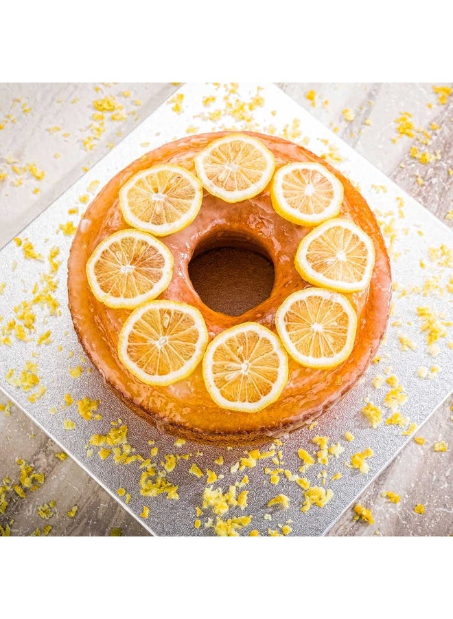 Restaurantware Pastry Tek 12 Inch Cake Board, 1 Durable Cake Drum - Square, Covered Edges, Metallic Silver Paper Cake Base, Disposable, For Birthdays, Weddings, Or Parties - Image 3