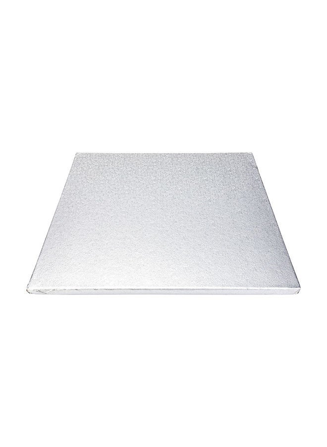 Restaurantware Pastry Tek 12 Inch Cake Board, 1 Durable Cake Drum - Square, Covered Edges, Metallic Silver Paper Cake Base, Disposable, For Birthdays, Weddings, Or Parties - Image 4