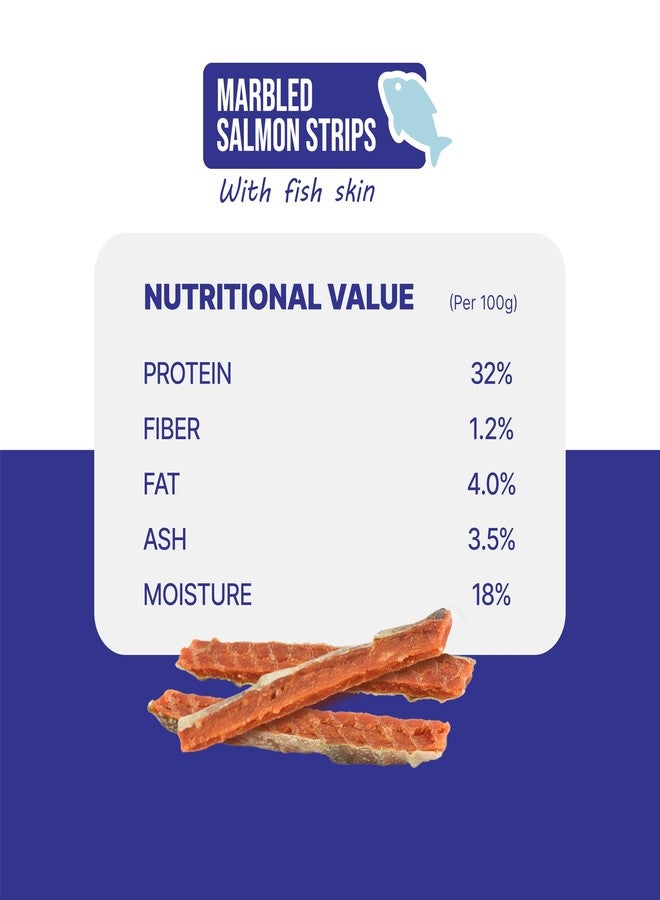 Snackers Marbled Salmon Strips with Fish Skin Dog Treats 70g Pack | Soft & Tasty Training Snacks | High Protein Healthy Chews for Puppies & Adult Dogs - Image 5