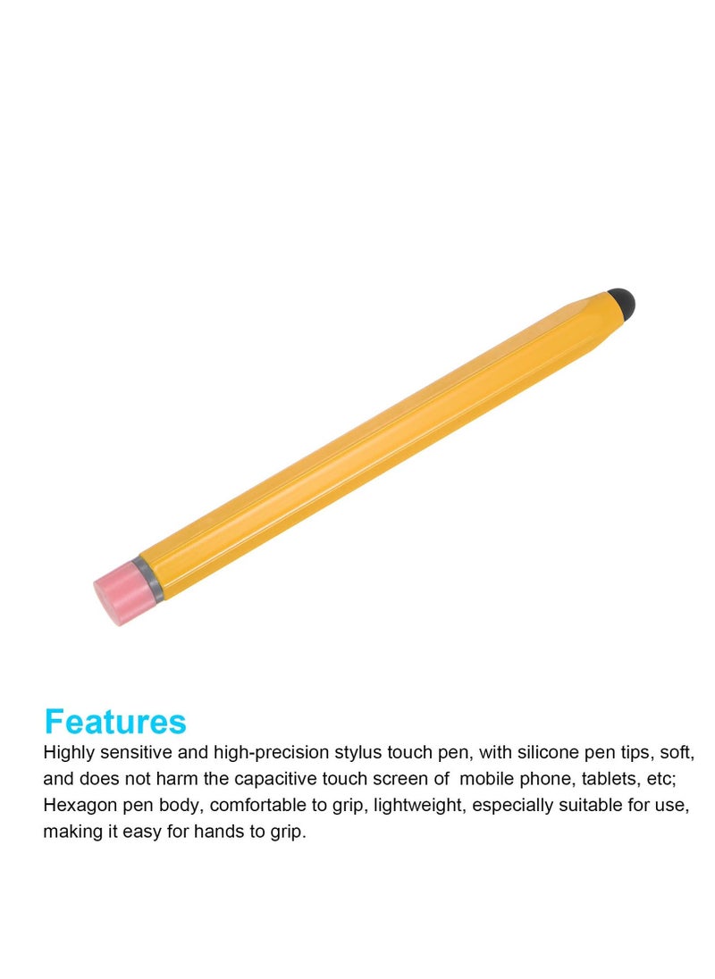 Excefore 2 Pcs Kids Stylus Pens for Touch Screens Hexagon Pencil Shaped Stylus Crayon Stylus Pen for Children Youth Girls Boys Compatible with iPhone Android Edition Tablet Universal Devices, Yellow  - Image 3