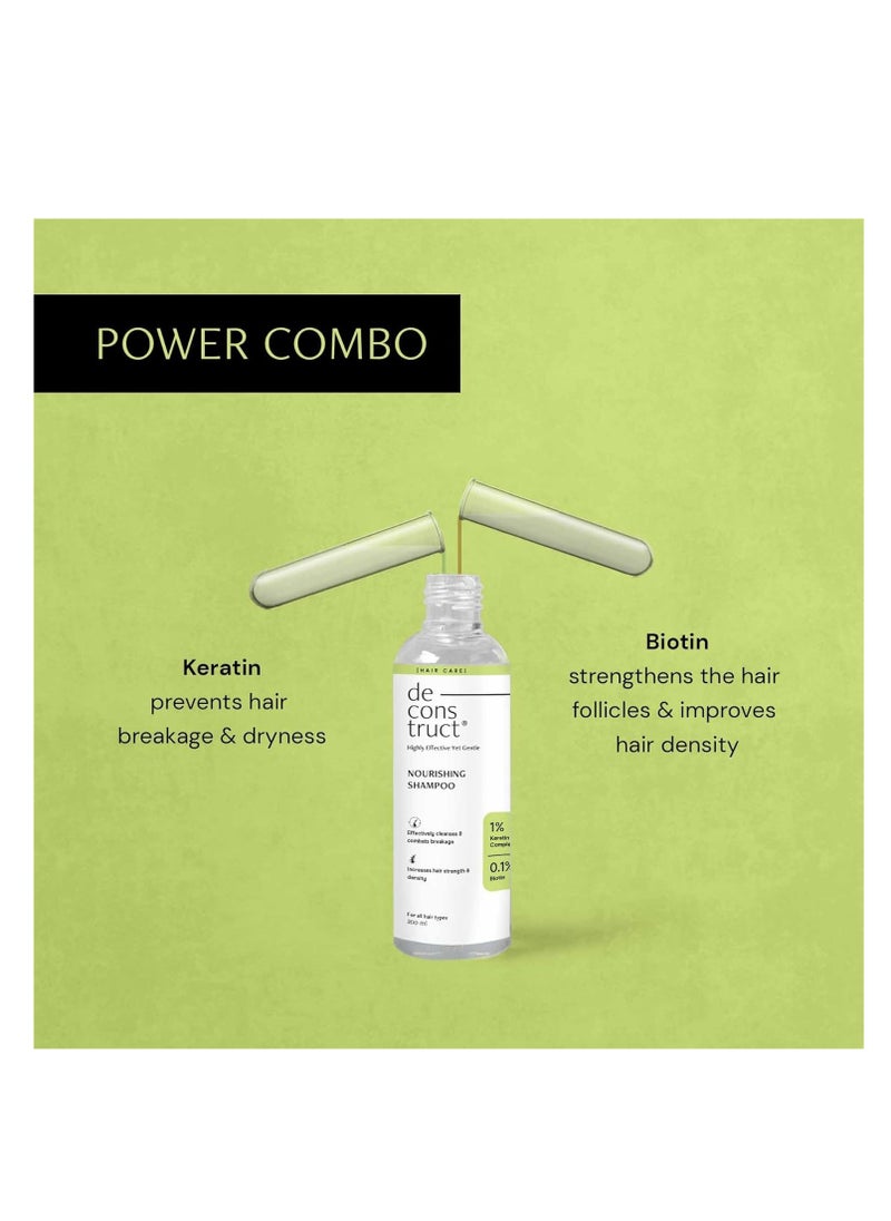 Deconstruct Deconstruct Nourishing Shampoo For Hair Breakage | Keratin & Biotin | For Dry and Frizzy hair | Gently Removes Excess Oil | Prevents Hair Breakage | For Healthy Hair | For Men & Women | 200ml  - Image 2
