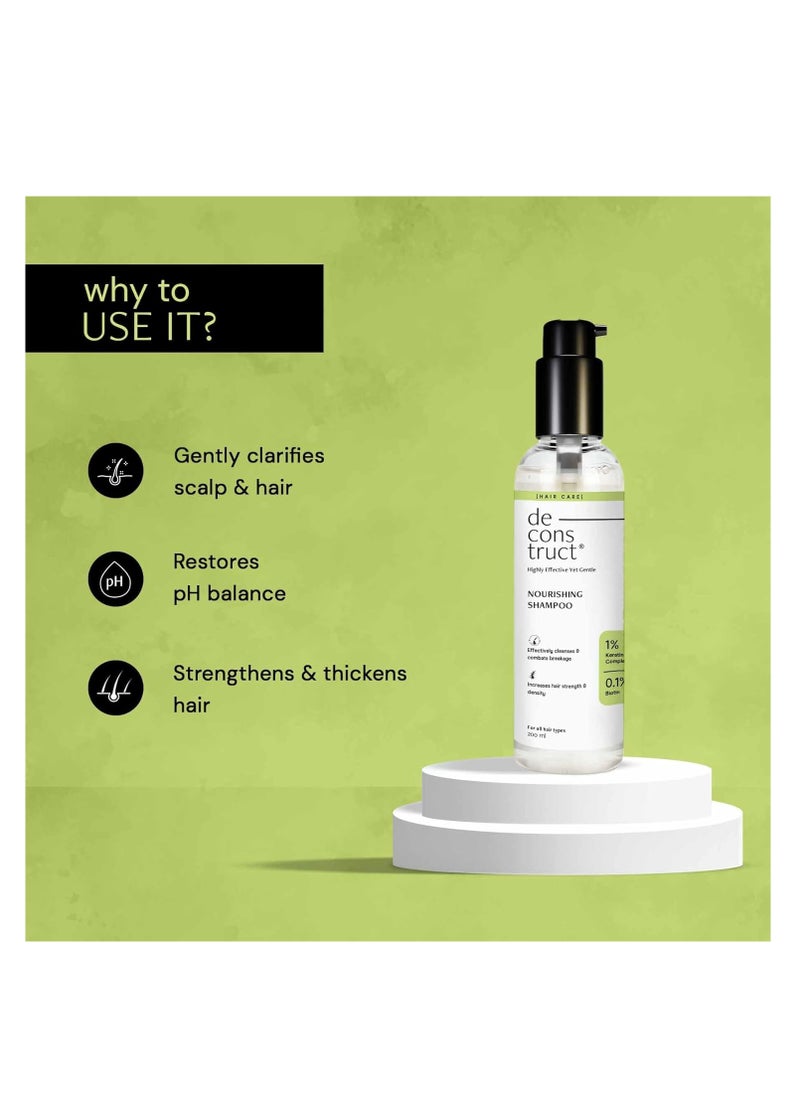 Deconstruct Deconstruct Nourishing Shampoo For Hair Breakage | Keratin & Biotin | For Dry and Frizzy hair | Gently Removes Excess Oil | Prevents Hair Breakage | For Healthy Hair | For Men & Women | 200ml  - Image 5