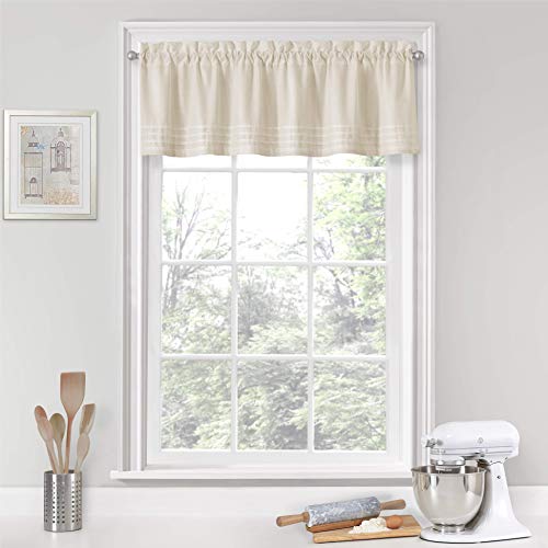 Vue Kingsbury Short Valance Small Window Curtains Bathroom, Living Room and Kitchens, 52" x 14", Natural - Image 3