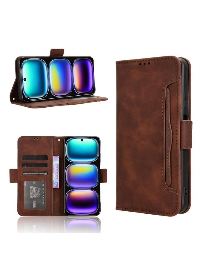 Zaboon Case For Infinix Hot 50i 4G / Smart 9 4G Skin Feel Calf Texture Card Slots Leather Phone Case - Image 1