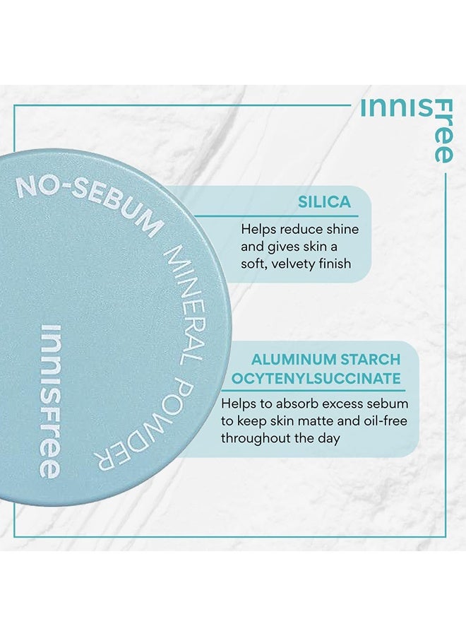 innisfree No-Sebum Mineral Powder, Blurring Loose Powder, Fragrance Free, Translucent, Lightweight Oil Control No Sebum Loose Face Powder - Image 4