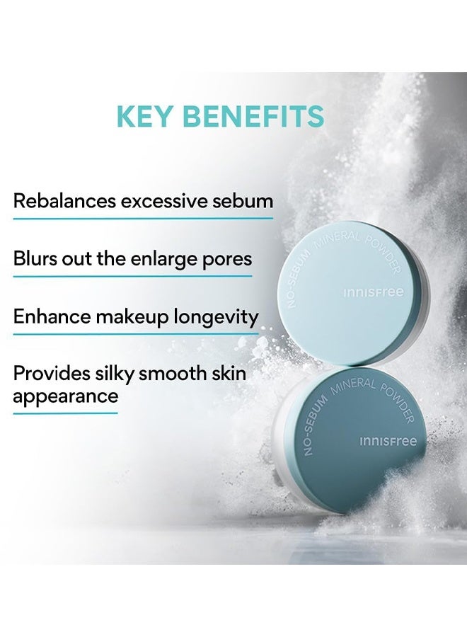 innisfree No-Sebum Mineral Powder, Blurring Loose Powder, Fragrance Free, Translucent, Lightweight Oil Control No Sebum Loose Face Powder - Image 5