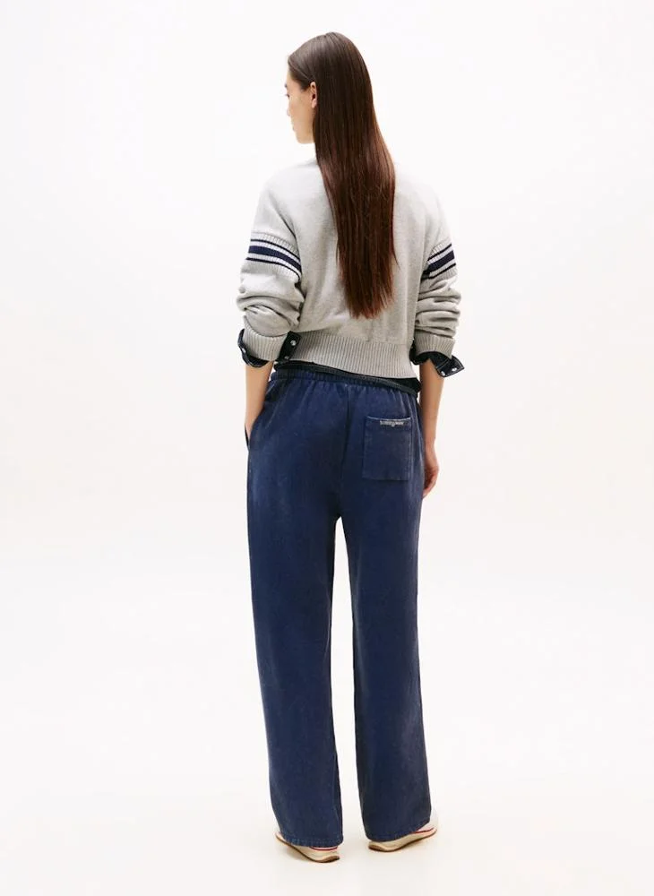 تومي جينز بنطال رياضي اساسي بارجل واسعة