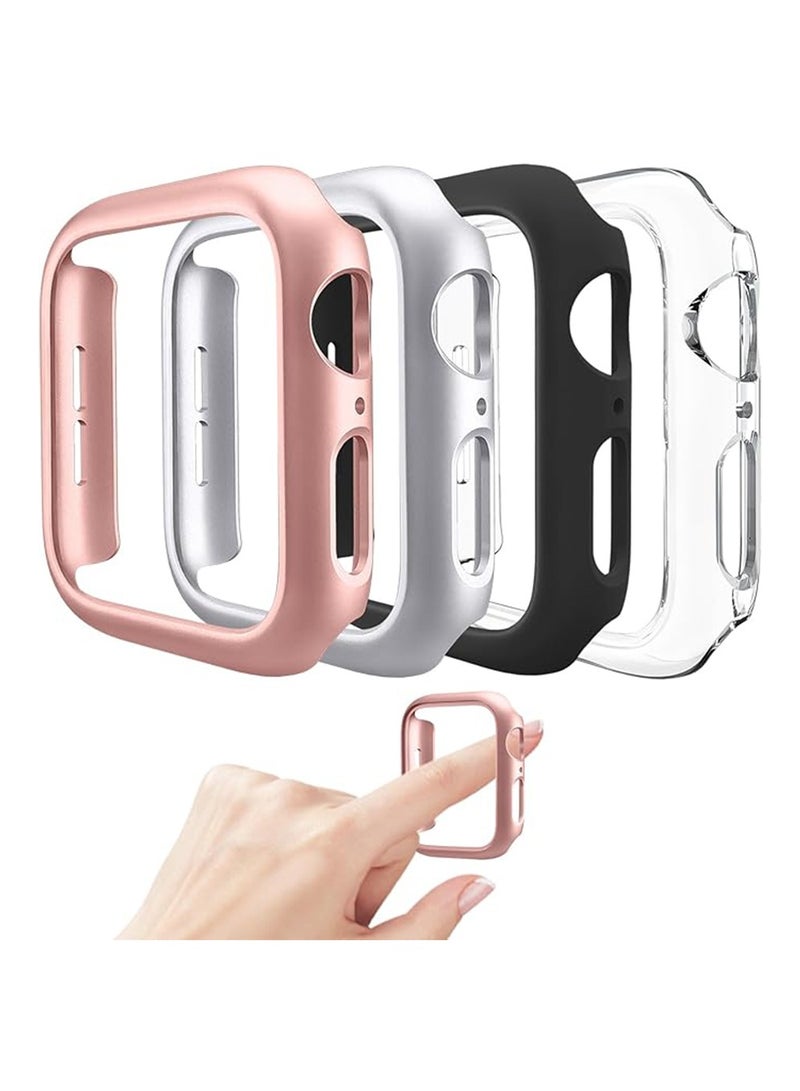 4 Pcs Apple Watch Series 9 / 8 / 7 45mm Case,Hard PC Bumper Cover Without Glass Screen Protector,Ultra-Thin Scratch Resistant Edge Frame Cover for iWatch 45mm - Image 1
