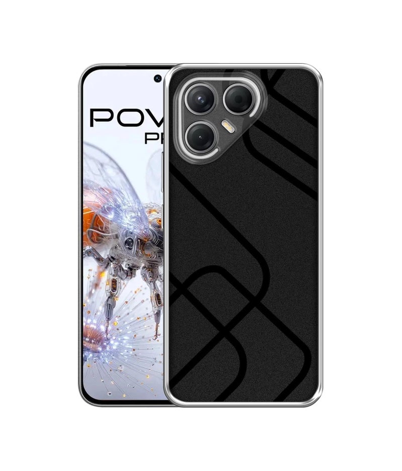 Casotec Zig-Zag Black Line Design Printed Silicon Soft TPU Back Case Cover for Tecno Pova 7 Pro 5G - Image 1