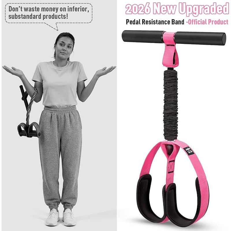 Upgraded Durable Pedal Resistance Band with Handle, Thickened Latex Tubes and Soft Foam Fabric Foot Pedal, Sit Up Exercise Equipment for Abdomen, Waist, Arm, Core/ABS, Leg, Physical Therapy - Image 3