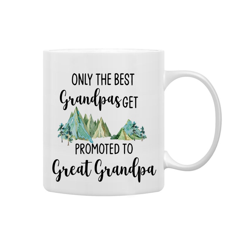 QASHWEY Great Grandpa Mug GreatGrandpa Gifts Coffee Mug Grandpas Baby Announcement Mug Fathers Day Christmas Tea Mug Cup Gifts for GreatGrandpa Promoted to Great Grandpa Coffee Cups Ceramic 11oz