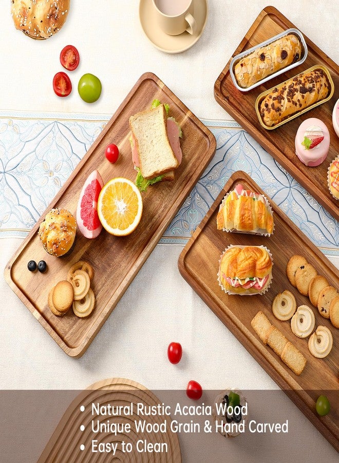 ECWAY 3 Tier Serving Tray 17 Inch Wooden Tiered Tray Stand Foldable Dessert Table Display Set Decor Charcuterie Boards Rustic Wood Platters Trays for Party Food Display - Image 3