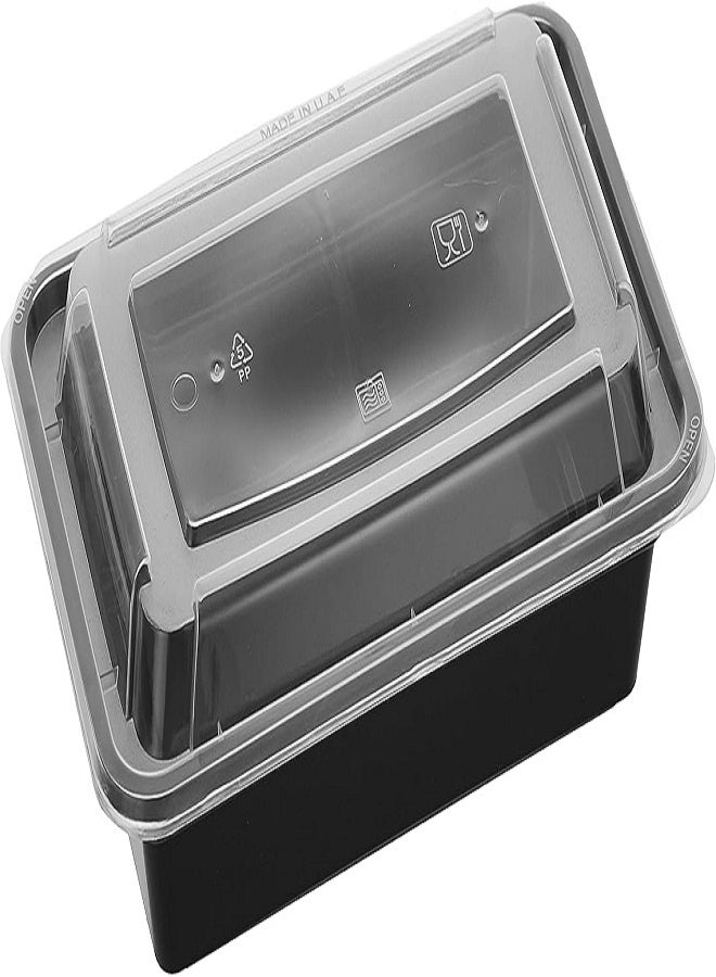 6 Pieces Microwave Disposable Container With Lid Rectangular - 1 Compartment Meal Prep Container Set - Plastic Container For Kitchen Food Storage - Take Away Containers For Lunch Boxes - Image 3