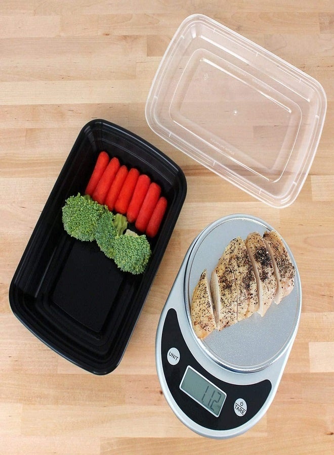 6 Pieces Microwave Disposable Container With Lid Rectangular - 1 Compartment Meal Prep Container Set - Plastic Container For Kitchen Food Storage - Take Away Containers For Lunch Boxes - Image 5