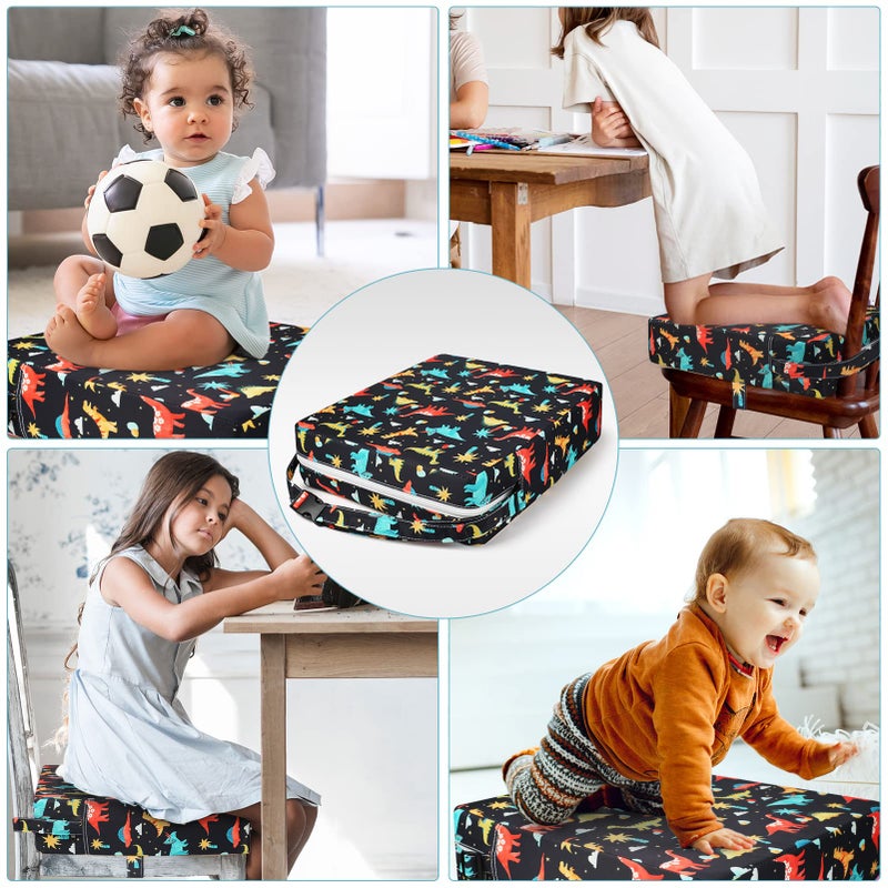 KOXUIUF Toddler Booster Seat for Kitchen Chair Dining Table, Washable Thick Strong Support Portable Booster Chair for Toddlers Eating, Easy Cleaning Booster Seat Cushion Detachable with Adjustable Straps - Image 5
