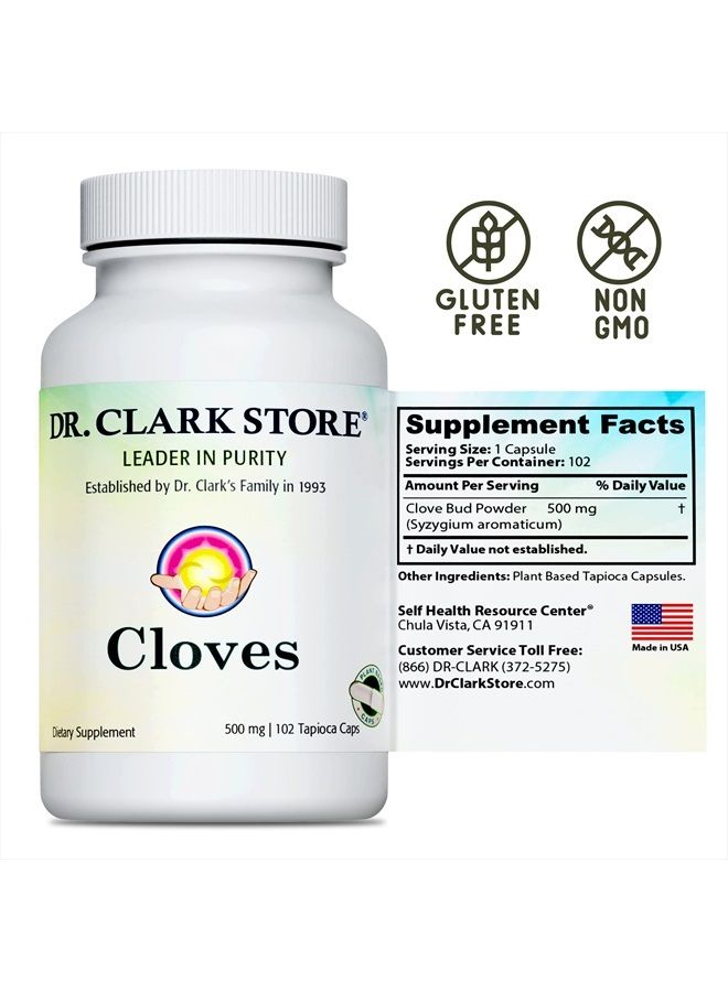 Dr Clark Store Cloves Vegetarian, 500mg, 102 Tapioca Capsules – Helps Maintain Liver Performance and Blood Circulation - Image 5