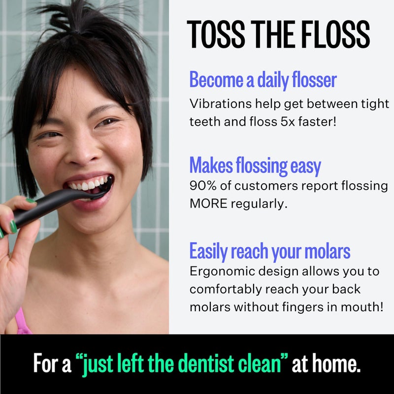 FLAUS Electric Flosser Refills (Oprah's List, Shark Tank) 90ct Extra Strong Woven Dental Floss Heads - No Break, Ultra Durable Refillable Dental Floss Picks for Teeth, Flossing Denstist Tooth Flossers - Image 4