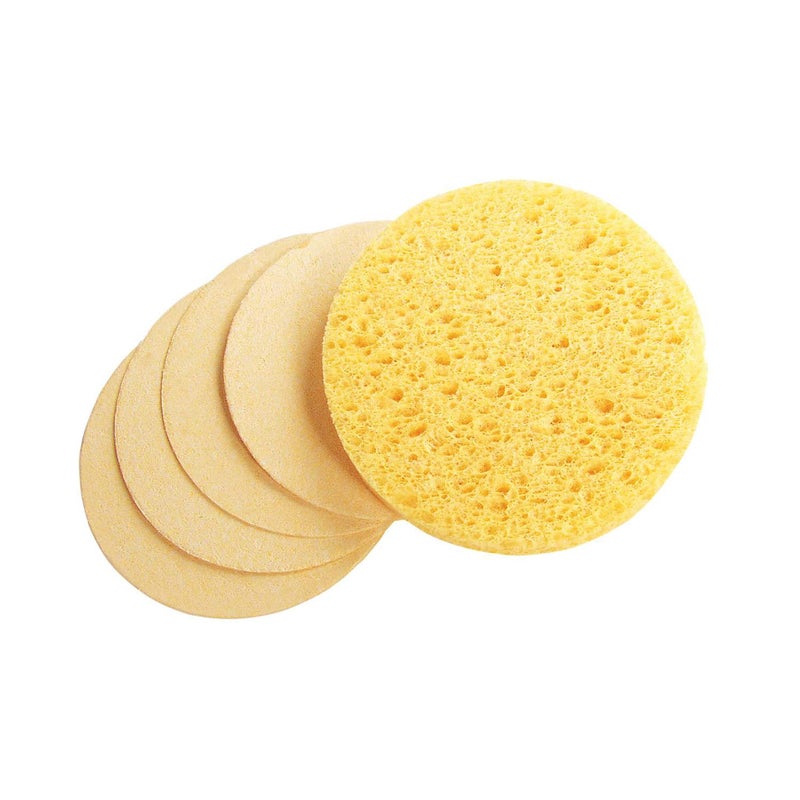Appearus Facial Sponges - APPEARUS Compressed Natural Cellulose Face Sponge - Made in USA - Spa Sponges for Face Cleansing, Massage, Pore Exfoliating, Mask, Makeup Removal (50 Count) (Yellow) - Image 4