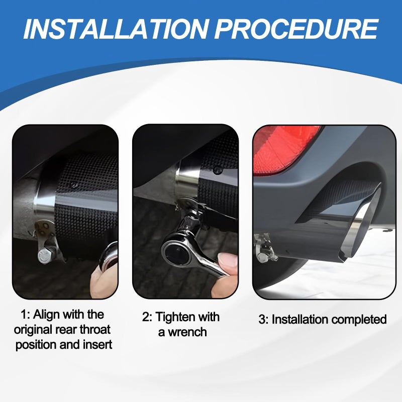 Jyphorixal Carbon Fiber Exhaust Tip, 2.5" Inlet to 4" Outlet, Universal Muffler Tail Pipe for Automotive Exhaust Systems (Silver, 2.5" in 4" out) - Image 5