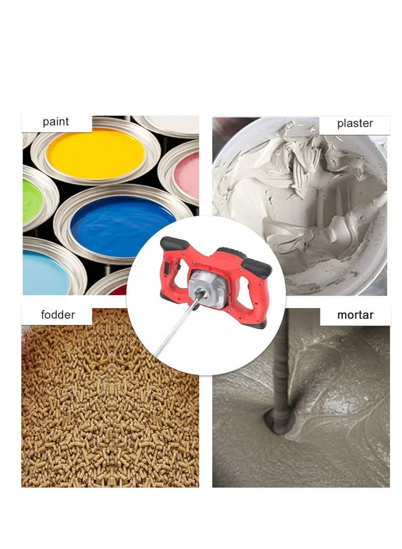 XiuWoo 2100W Concrete Cement Mixer, Portable Electric Paddle Mixer Adjustable 6 Speed Handheld Plaster Grout Paint Thinset Mortar Paddle Mixer Drill Mixer Stirring Tool - Image 5