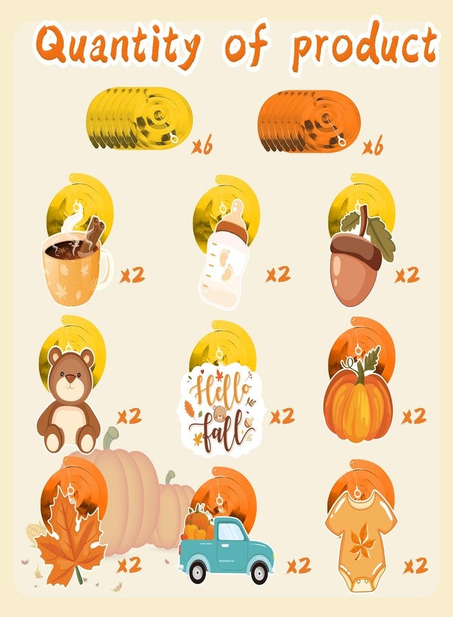 WEEPA 30 Pcs Fall Party Hanging Decorations Hello Fall Pumpkin Hanging Swirls Autumn Ceiling Hanging Decorations for Fall Party Decorations Thanksgiving Party Supplies - Image 4