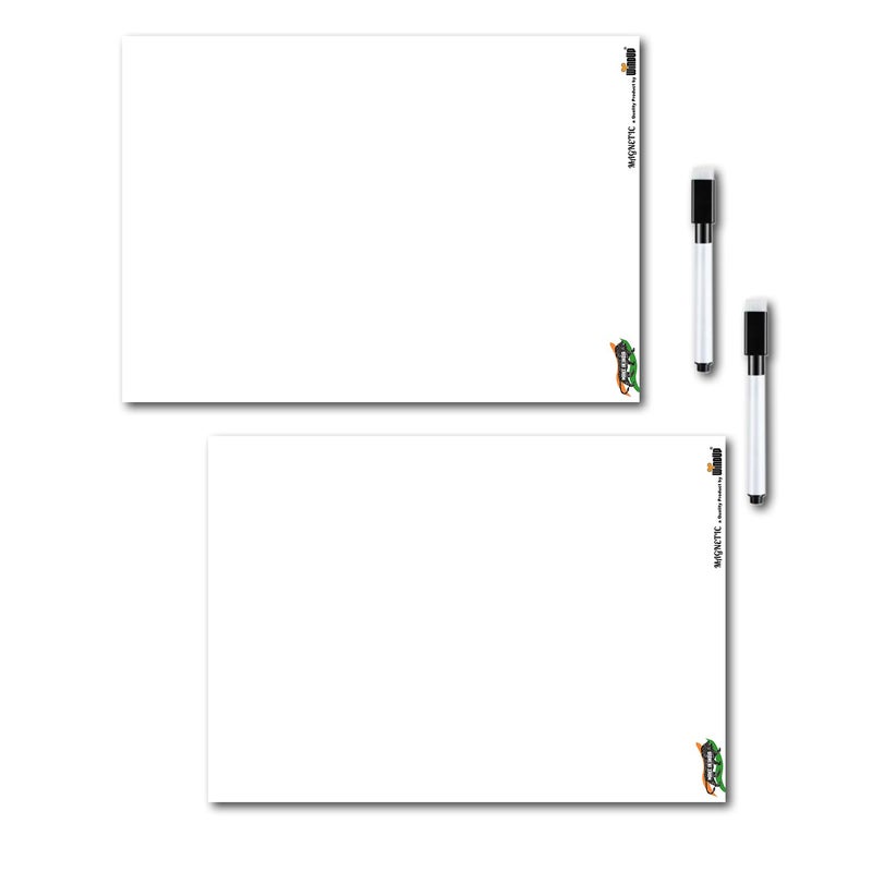 Windup Magnetic Rubber White Board Reusable Dry-Erase - Set of 2 A4 (8x12 in) - Free2 Magnetic Marker Pens - Image 2