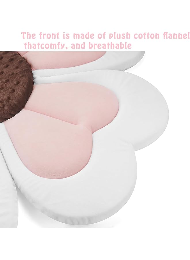 ZEKAROUL Baby Bath Pad For Infant Newborn Soft Flower Bathtub Mat Baby Bath Support Lounger For Bathtub (Pink 31.5") - Image 3