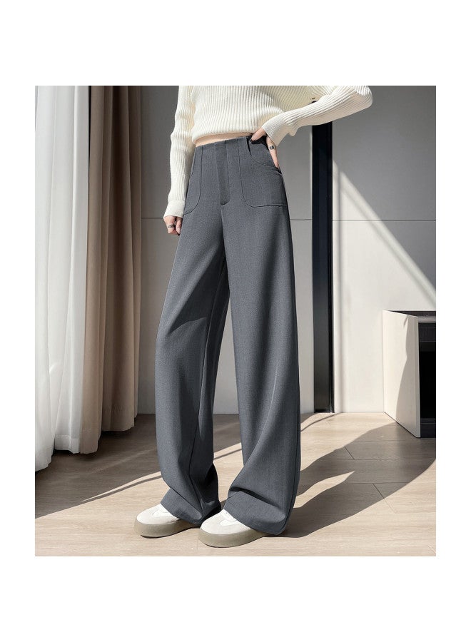 Baleno Narrow Wide-Leg Pants Women 2025 High-Waist Draped Relaxed Suit Pants Loose Slimming High-End Casual Trousers - Image 2