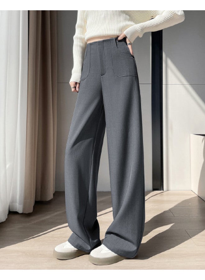 Baleno Narrow Wide-Leg Pants Women 2025 High-Waist Draped Relaxed Suit Pants Loose Slimming High-End Casual Trousers - Image 1