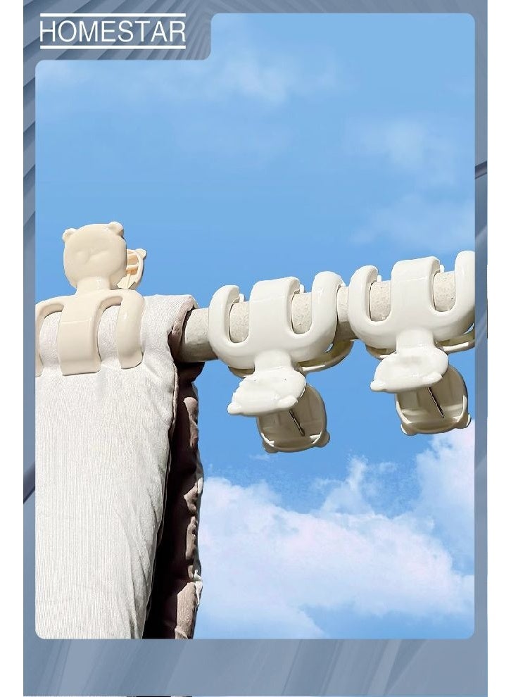 HOMESTAR 4 Pack Plastic Clothes Pins with Strong Anti Rust Springs,Heavy Duty Beach Towel Clips,Laundry Clothespins to Keep Your Towel, Clothes, Blankets to Dry on Clothesline and Hanging Rack - Image 1