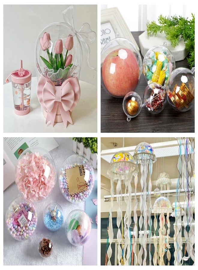 YOZIEMQ Hollow Ball Acrylic Clear Fillable Ornaments DIY Transparent Plastic Balls for New Year Gift Christmas Tree Home Decoration Wedding Party (20cm/5pcs) - Image 4