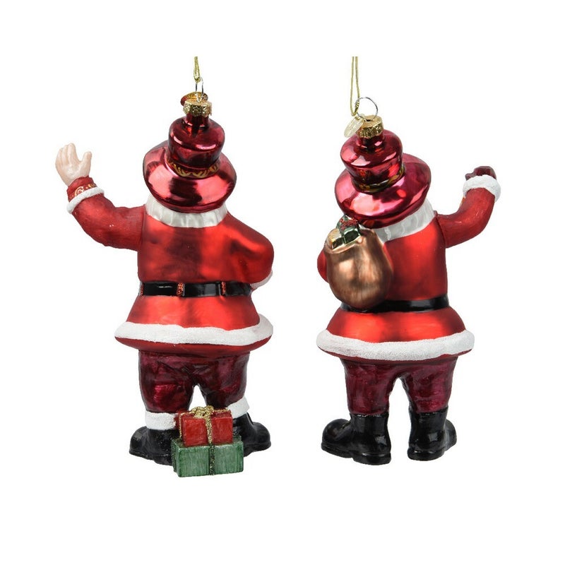 Kaemingk Glass Santa Christmas Ornament Holiday Decoration for Indoor & Outdoor Tree Décor– 15.2cm, 1-Piece Assorted - Image 2