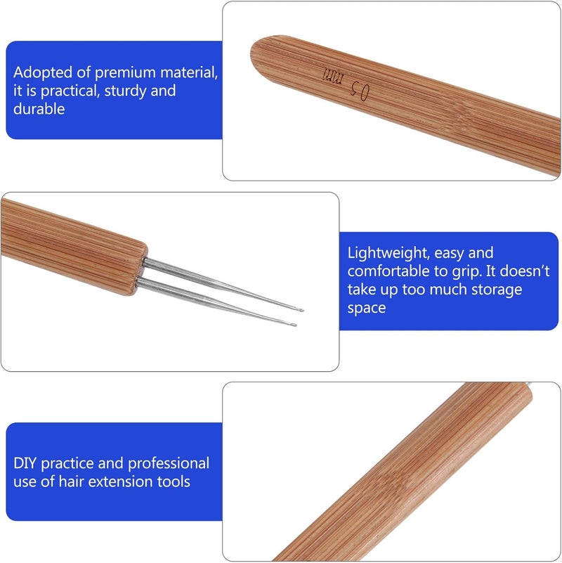 Gadpiparty 5pcs 0.5mm Double-Ended Dreadlocks Crochet Hooks Hairdressing Tool Handle Hair Weaving Needles for Braiding and Interlocking Dreads in Salon and Home Use - Image 3