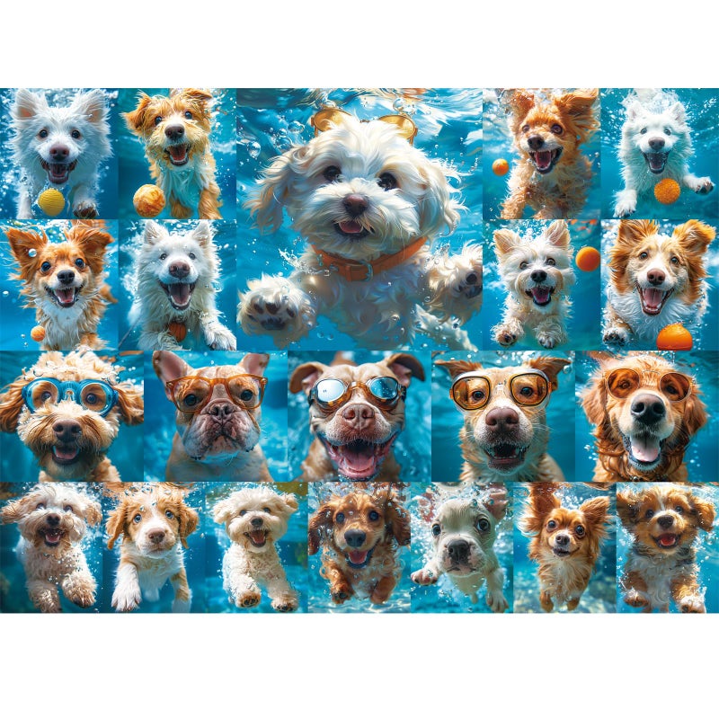 VOLUVOLU 500 Piece Puzzle for Adults Funny Puppy Animal Jigsaw Puzzles Fun Cool Silly Puzzles with Underwater Dogs 500 Pieces Birthday Party for Family Adult Funny Puzzle for Adults 20515 in - Image 2