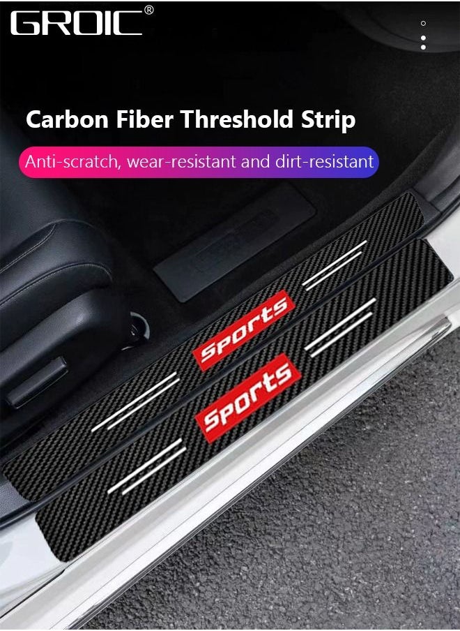 GROIC 5PCS Car Door Sill Protector Stickers,Carbon Fiber Sport Threshold/Rear Bumper Guard Anti-Scratch Sticker Door Edge Protection Decorate,Interior Accessories Self-Adhesive Anti-Scratch Waterpoor  - Image 4