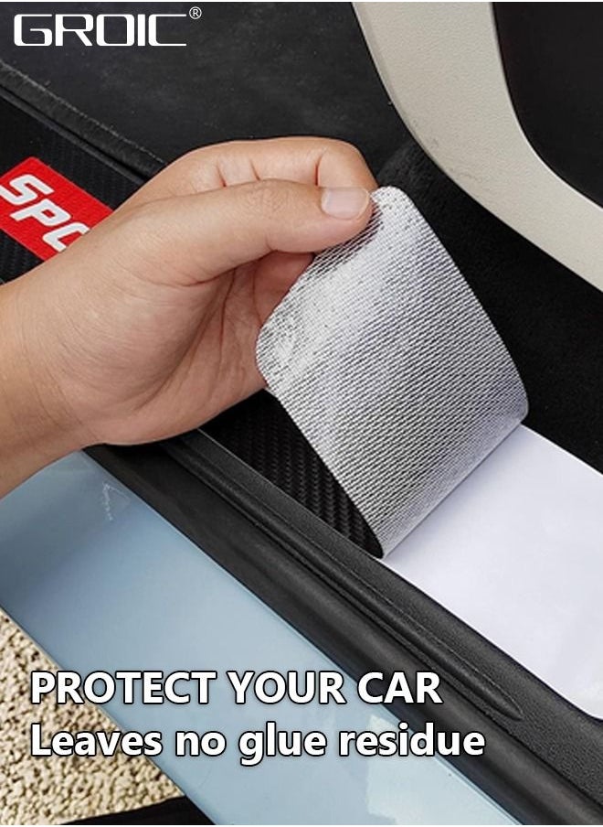 GROIC 5PCS Car Door Sill Protector Stickers,Carbon Fiber Sport Threshold/Rear Bumper Guard Anti-Scratch Sticker Door Edge Protection Decorate,Interior Accessories Self-Adhesive Anti-Scratch Waterpoor  - Image 5
