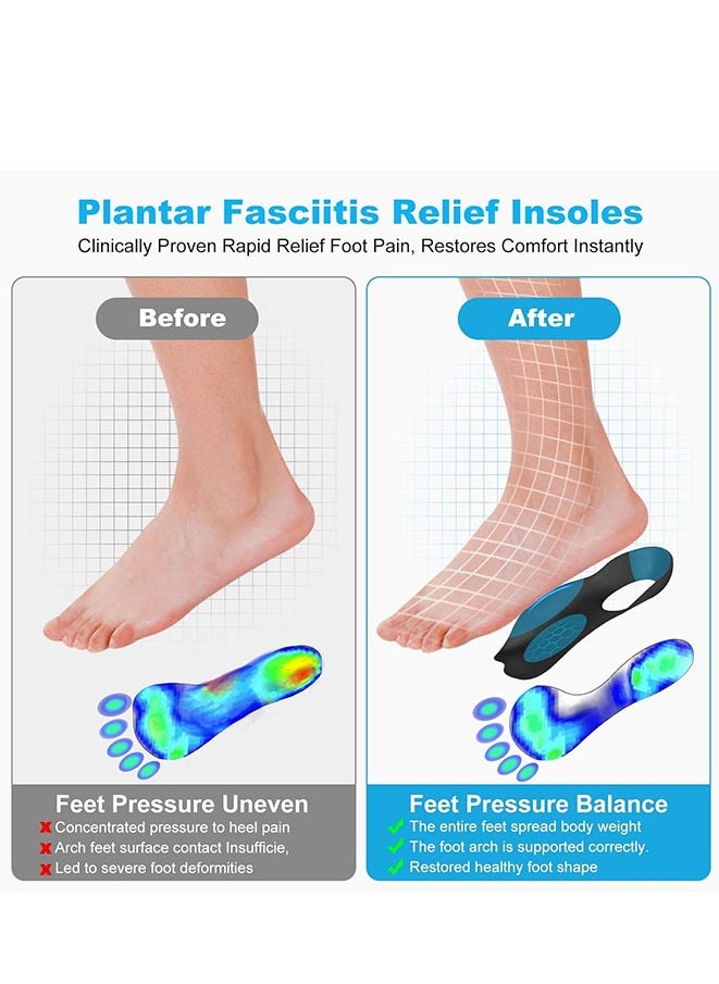 Muyixin - Plantar Fasciitis Insoles Arch Support Inserts Orthotics Shoe Inserts for Men Women,Rapidly Relief Plantar Fasciitis Foot Pain, Flat Feet, High Arch,Over Pronation,X/O Legs Correction - Image 1