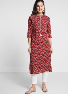 Printed Tie Detail Kurti