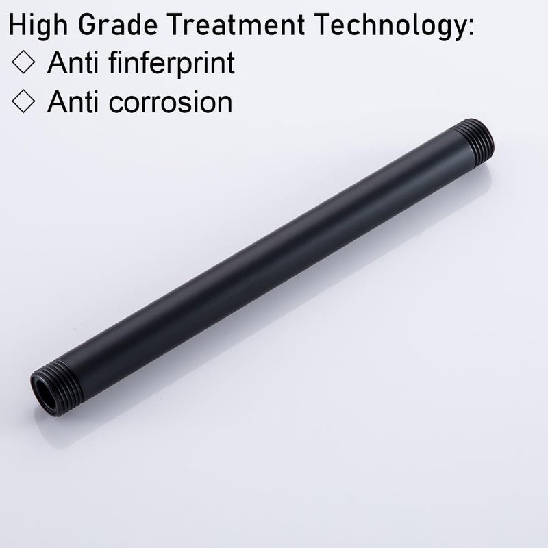 Random Shower Arm with Flange,8 Inches Ceiling Mount Shower Head Extension Arm Straight Arm Ceiling-Mounted For Fixed Shower Head,Matte Black.RD91038-8MB - Image 1