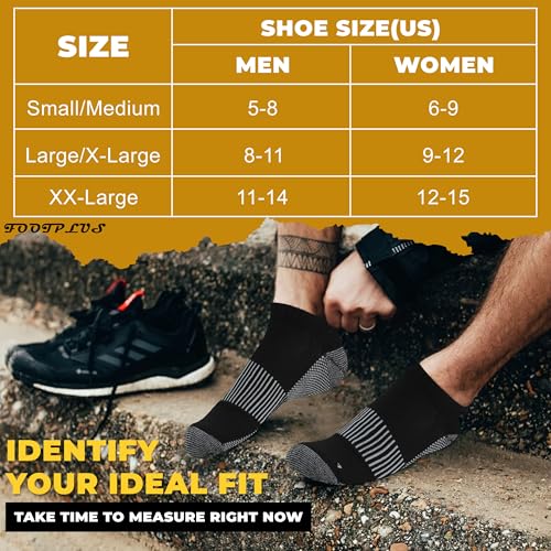 FOOTPLUS Copper Compression Tennis Socks,Men Women Boys Girls Low Cut Cushioned Running Golf Moisture Wicking Marathon Jogging No Stinky Feet Travel Work Socks for,3 Pairs Black, Medium - Image 3