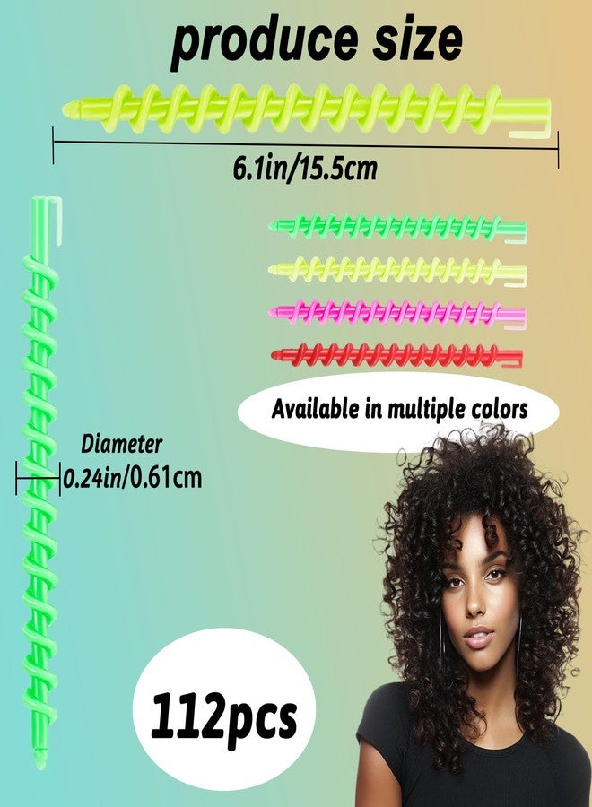 VinBee 112 Pcs Spiral Curlers for Natural Hair,Spiral Perm Rods for Long Hair,Short & Long Heatless Curlers,Barber Hairdressing Rollers and Plastic Salon Kit-Women's and Young Ladies' - Image 2