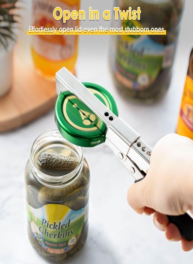 Dreyoo فتاحة علب ومرطبانات قابلة للتعديل من دريو، عبوة من قطعتين، فتاحة علب متعددة الوظائف من الفولاذ المقاوم للصدأ مع ماسك مرطبان، فتاحة أغطية مرطبانات مريحة للأيدي الضعيفة وكبار السن ومرضى التهاب المفاصل والأطفال، 7.5 بوصة - Image 3