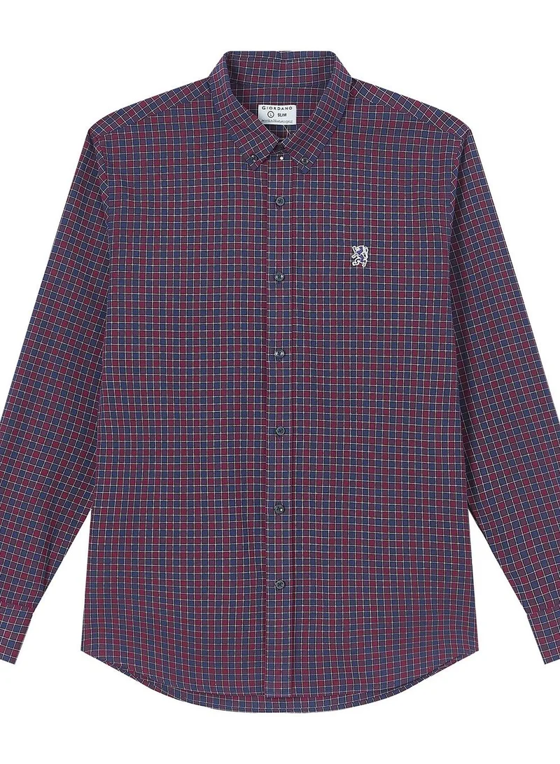 Men’s Cotton Slim Oxford Shirt with Embroidery