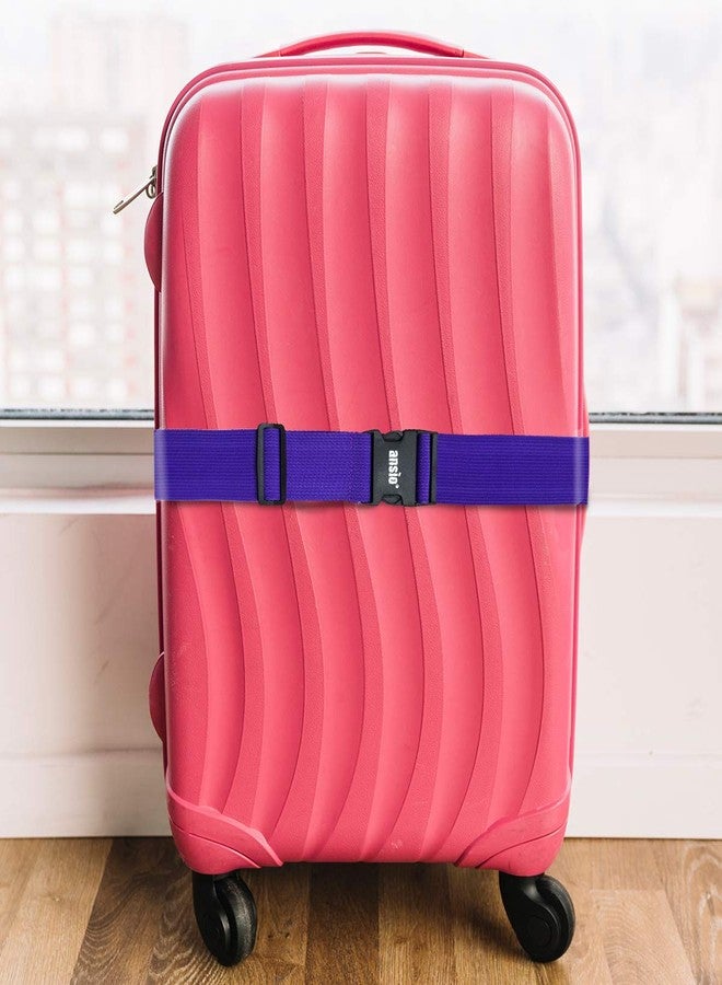 ANSIO Adjustable Luggage Straps with Buckle Closure for Suitcases Packing (Vibrant Purple) - Image 4