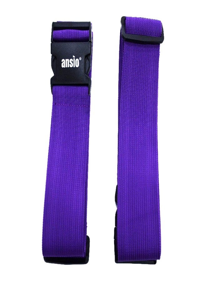 ANSIO Adjustable Luggage Straps with Buckle Closure for Suitcases Packing (Vibrant Purple) - Image 2