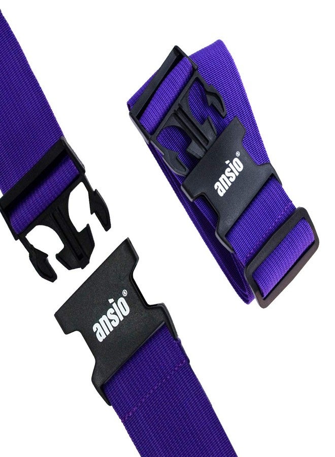 ANSIO Adjustable Luggage Straps with Buckle Closure for Suitcases Packing (Vibrant Purple) - Image 3